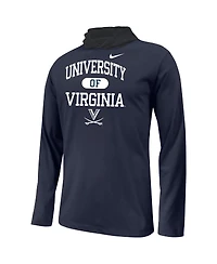 Nike Big Boys and Girls Navy Virginia Cavaliers Stacked Logo Hoodie Long Sleeve T-Shirt