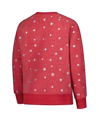 Wes & Willy Big Girls Crimson Indiana Hoosiers Shimmer Star Reverse Sweatshirt