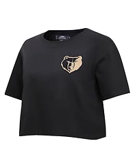 Pro Standard Women's Black Memphis Grizzlies Holiday Glam Boxy T-Shirt