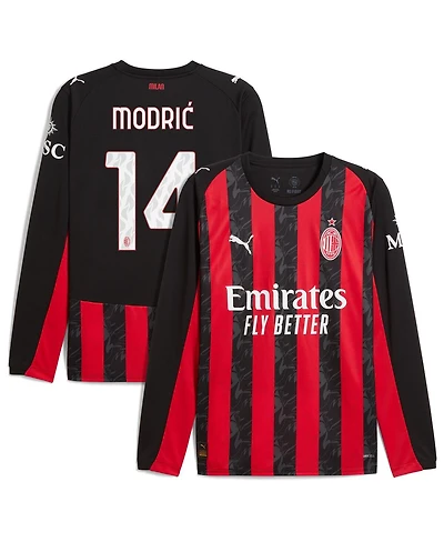 Puma Men's Luka Modric Red Ac Milan 2025/26 Home Replica Long Sleeve Jersey