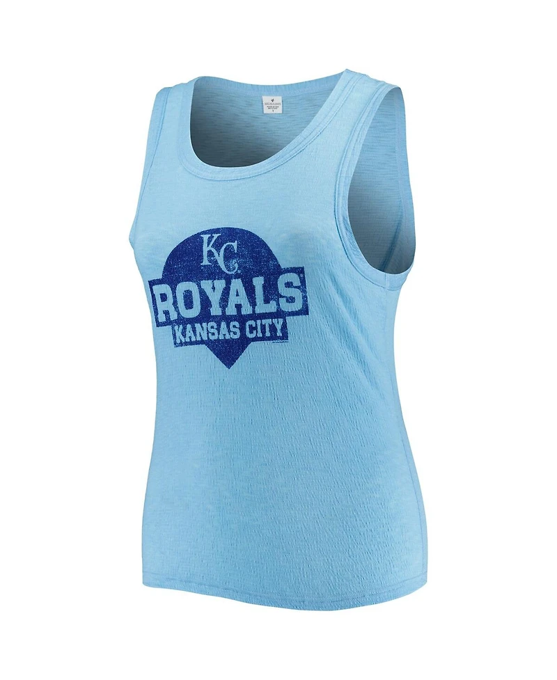 Soft as a Grape Women's Royal Kansas City Royals Plus High Neck Tri-Blend Tank Top