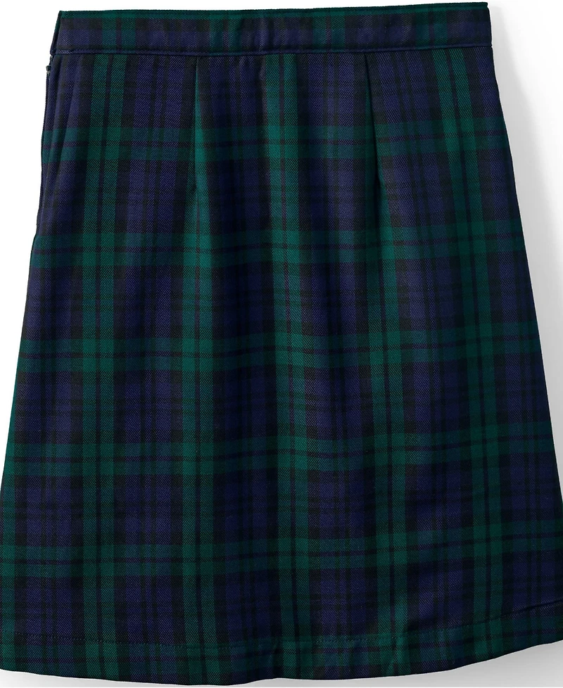 Lands' End Big Girls Plus Plaid A-line Skirt Below The Knee
