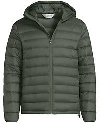 Lands' End Men's Hooded Wanderweight Packable Down Jacket