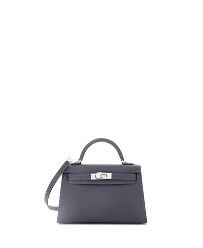 Pre-Owned Hermes Kelly 20 Handbag Grey Epsom with Electrum Hardware