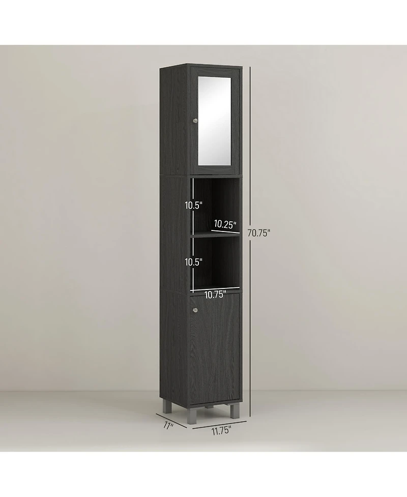 Slickblue Sleek Modern Bathroom Cabinet with Storage Shelves for Organized Space