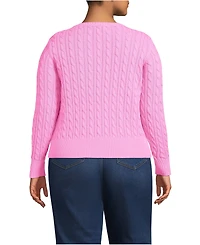 Lands' End Women's Plus Drifter Modern Cable Crew Sweater