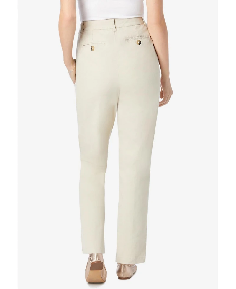 Woman Within Women's Tall Adjustable Waist Straight-Leg Chino