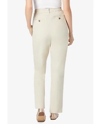 Woman Within Women's Tall Adjustable Waist Straight-Leg Chino