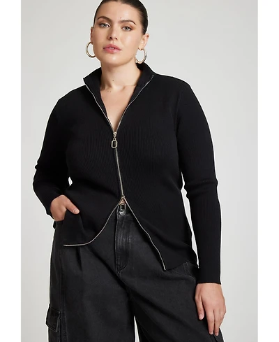 Eloquii Women's Draped Cropped Sweater