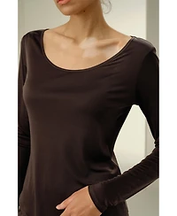 Lilysilk Women's Scoop-Neck Pure Silk Slim Fit Top