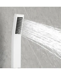 Rainsken Handheld Shower with 28-Inch Slide Bar and 59-Inch Hose,White