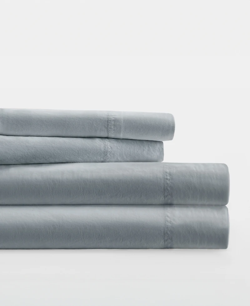 ienjoy Home Long Staple 300-Thread Count Cotton Solid 4-Pc. Sheet Set