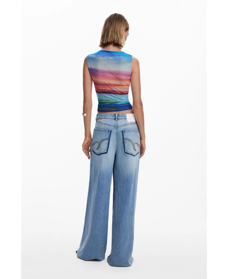 Desigual Women's Wide leg denim trousers