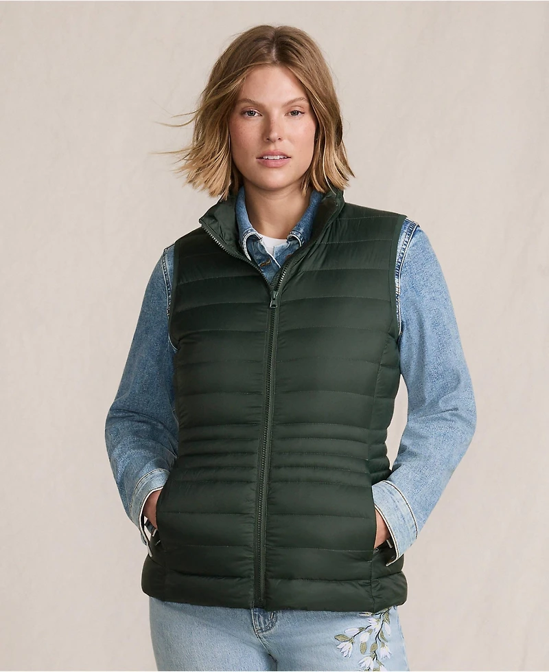 Lands' End Women's Plus Wanderweight Packable Down Vest