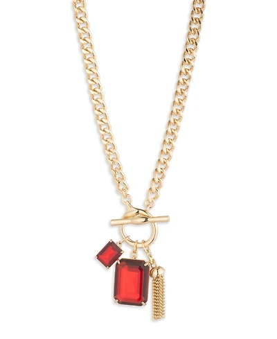 Lauren Ralph Lauren Imitation Siam Stone Toggle Pendant Necklace