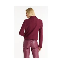 The Noli Shop Womens Gabrielle Double Breasted Blazer - Merlot