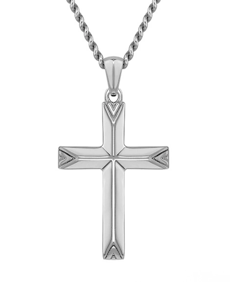 Vincero Men's Silver Cross Pendant Necklace in Stainless Steel, 22"
