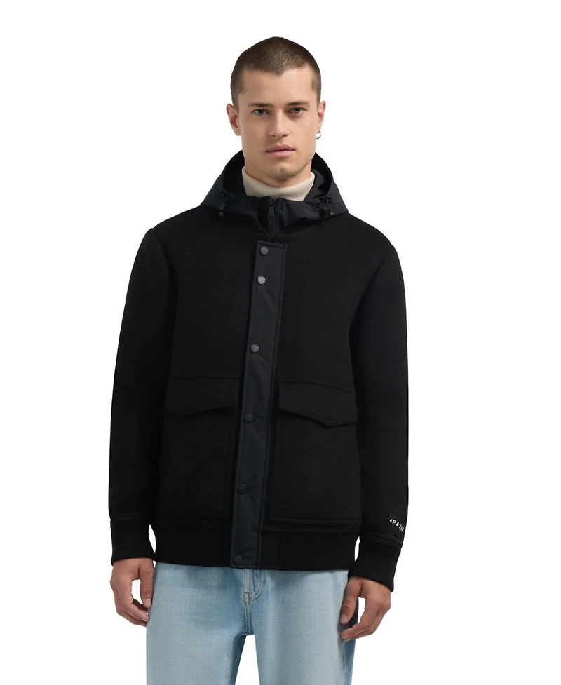 Pajar Men's Men s Hader Wool Blend Bomber Jacket with Removable Hooded Bib