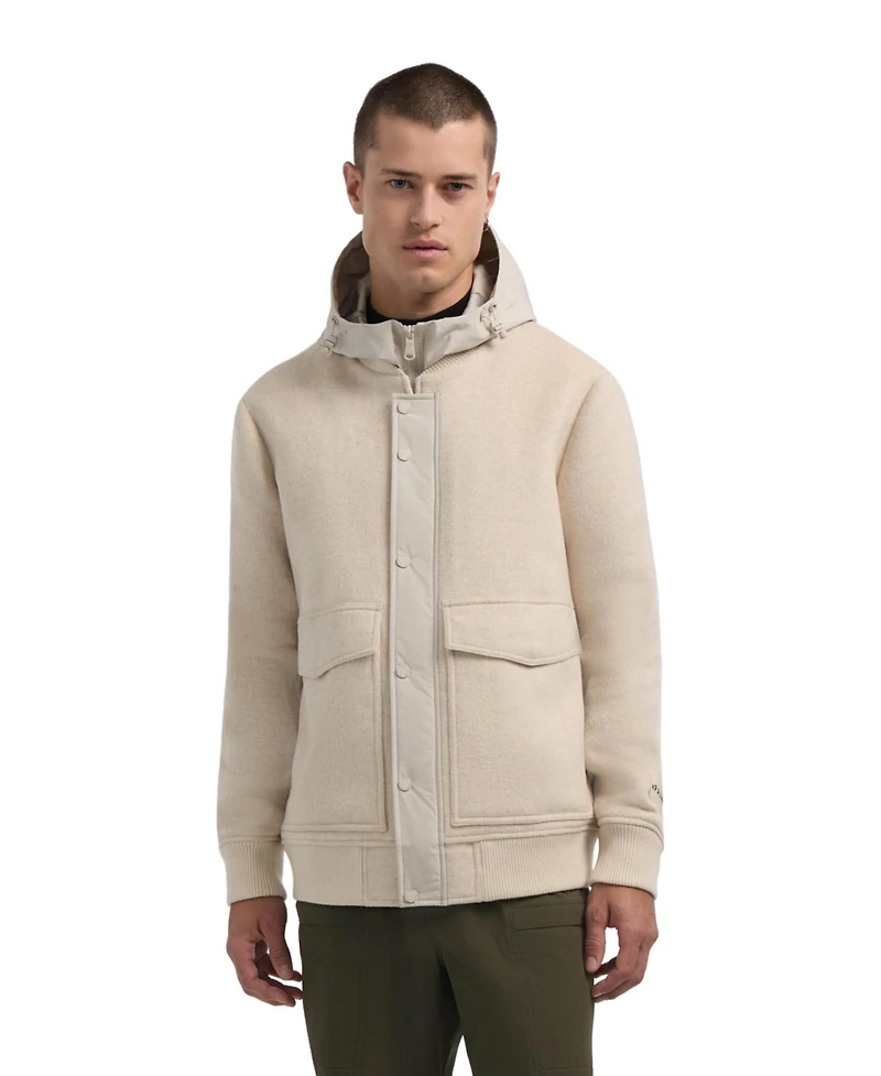 Pajar Men's Men s Hader Wool Blend Bomber Jacket with Removable Hooded Bib
