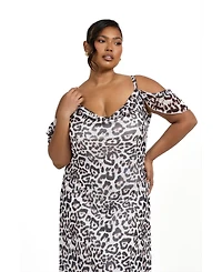 Fashion-szn Curve Women's Leopard Maxi Dress