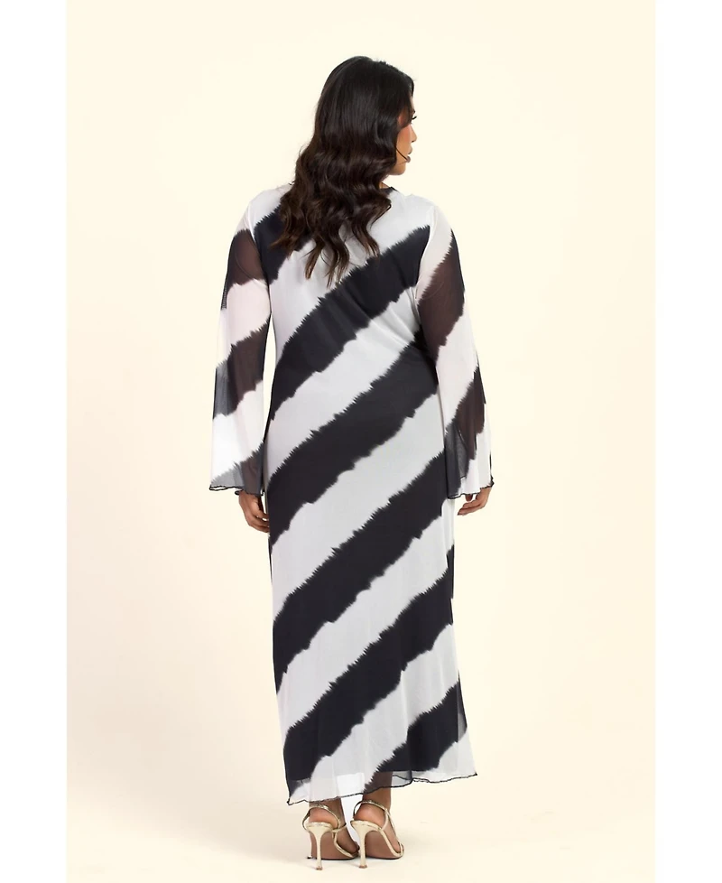 Fashion-szn Curve Women's Monochrome Twist Front Midi Dress