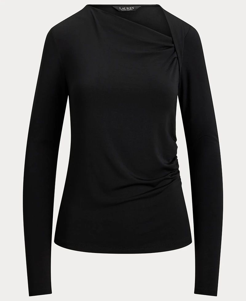 Lauren Ralph Women's Stretch Jersey Asymmetrical Top