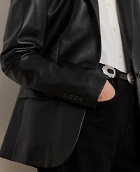 Lauren Ralph Single-Button Lambskin Blazer