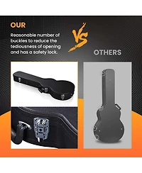 Yescom Electric Guitar Hard Case for Lp Les Paul Style w/ Folding Guitar Floor Stand