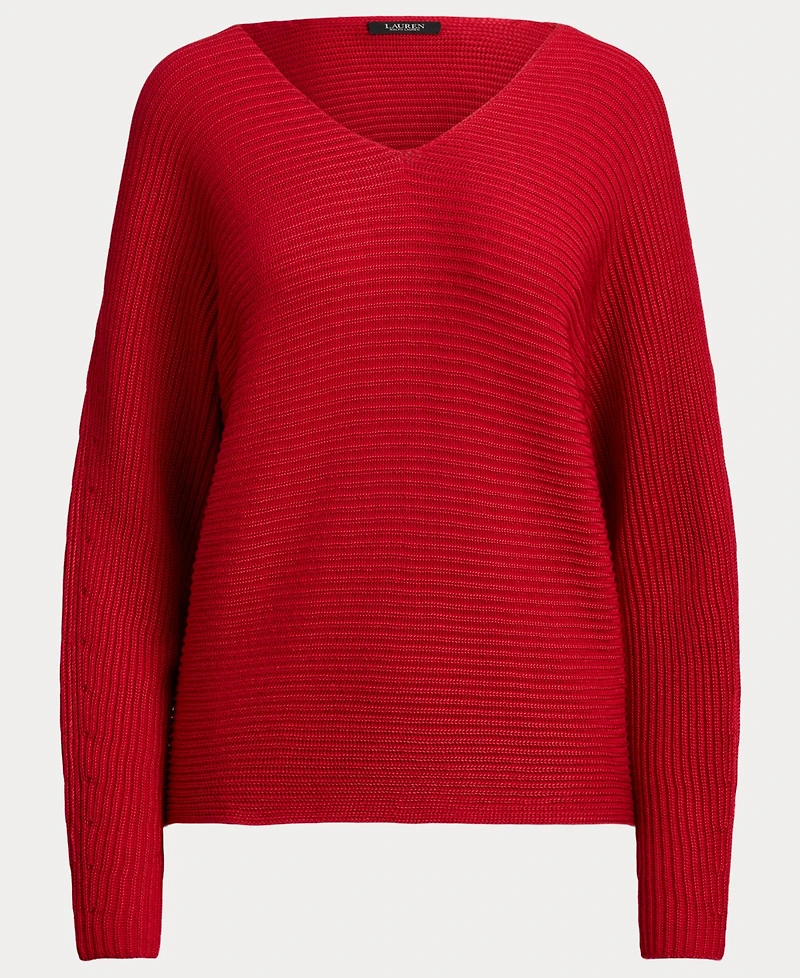 Lauren Ralph Women's Rib-Knit Dolman-Sleeve Sweater