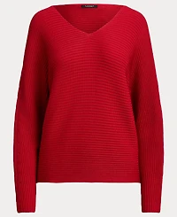 Lauren Ralph Women's Rib-Knit Dolman-Sleeve Sweater
