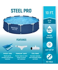 Bestway Steel Pro 10'x30" Round Above Ground Swimming Pool Set with Filter Pump
