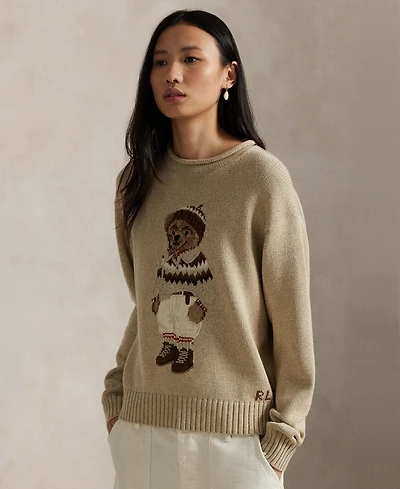 Polo Ralph Lauren Women's Bear Intarsia-Knit Rollneck Sweater