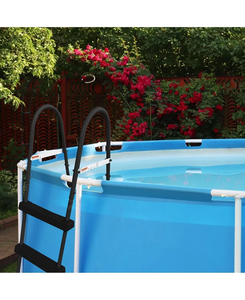 Funsicle 36" SureStep 3 Stair Outdoor Above Ground Swimming Pool Ladder, Black