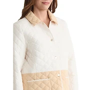 Jones New York Women's Colorblock Button-Front Quilted Jacket