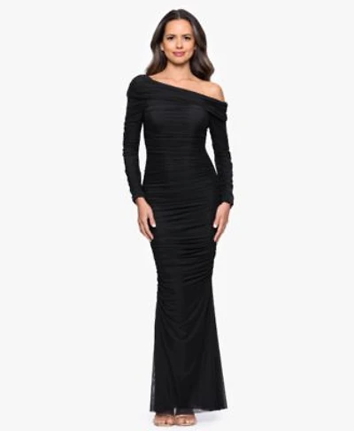 Betsy Adam Womens Long Off The Shoulder Gown