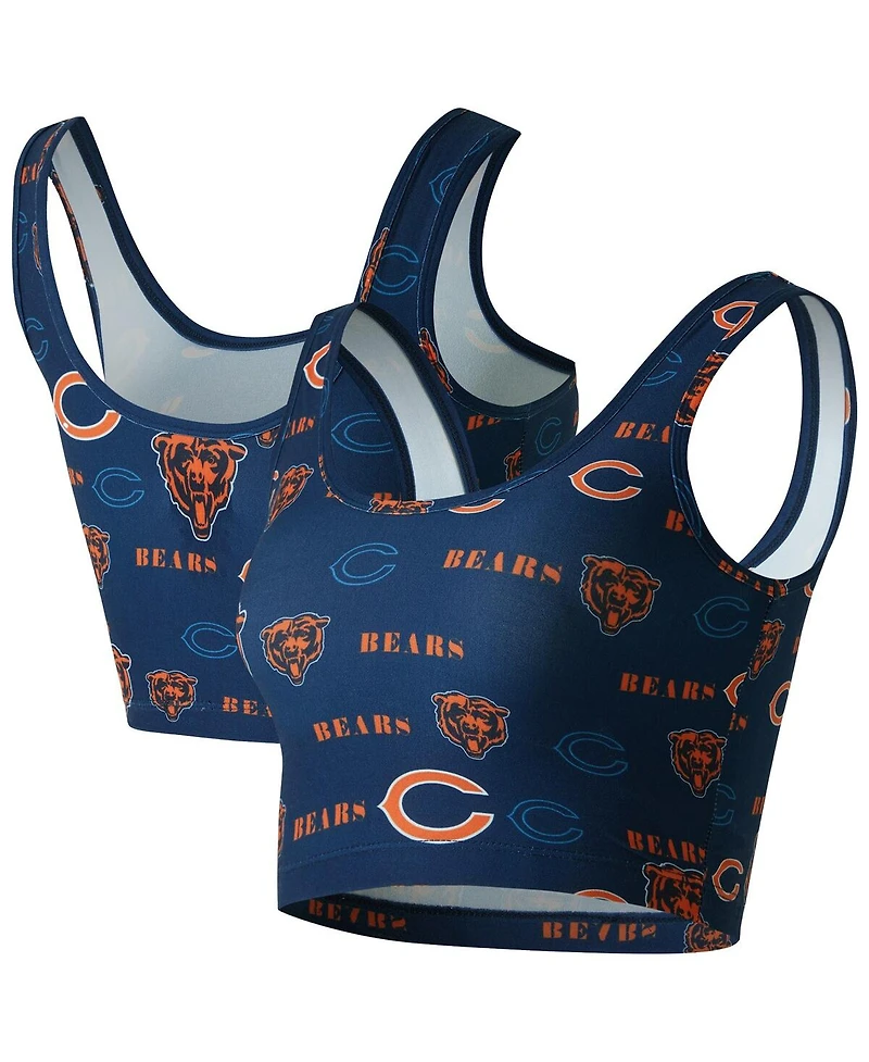 Concepts Sport Women's Navy Chicago Bears Mosaic Allover Print Bralette