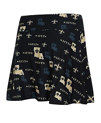 Concepts Sport Women's Black New Orleans Saints Mosaic Allover Print Skort