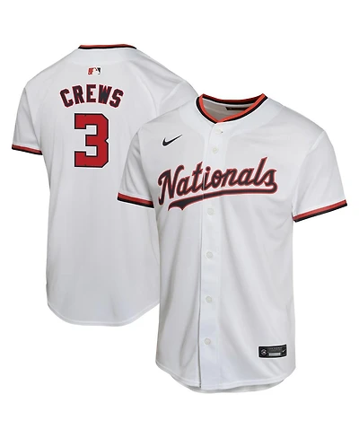 Nike Big Boys and Girls Dylan Crews White Washington Nationals Alternate Game Player Jersey
