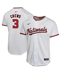 Nike Big Boys and Girls Dylan Crews White Washington Nationals Alternate Game Player Jersey