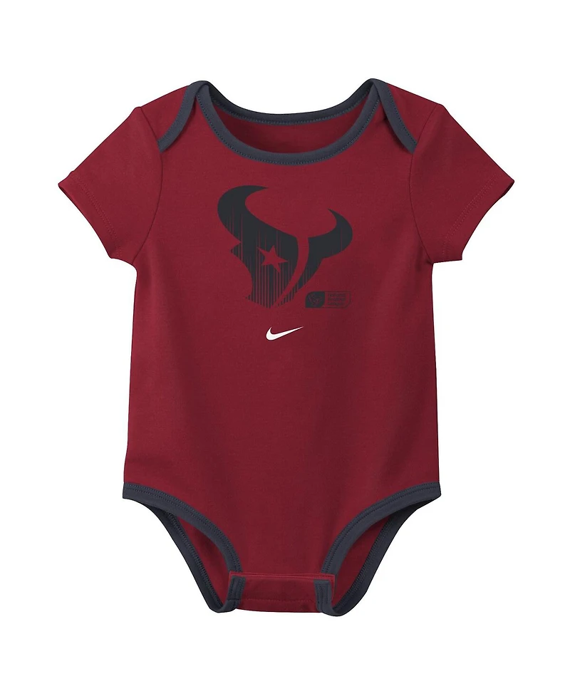 Nike Baby Boys and Girls 3-pack C.j. Stroud Houston Texans Name Number Bodysuit Set