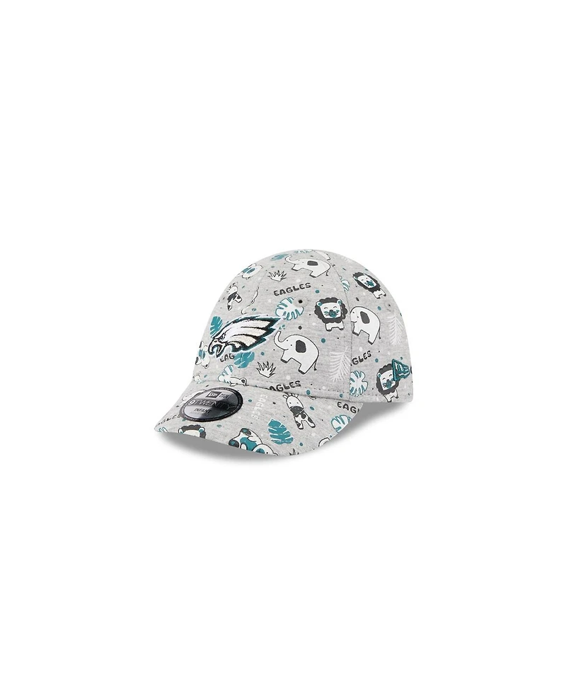 New Era Baby Boys and Girls Gray Philadelphia Eagles Animal 9TWENTY Adjustable Hat