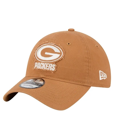 New Era Men's Brown Green Bay Packers Stamp 9TWENTY Adjustable Hat