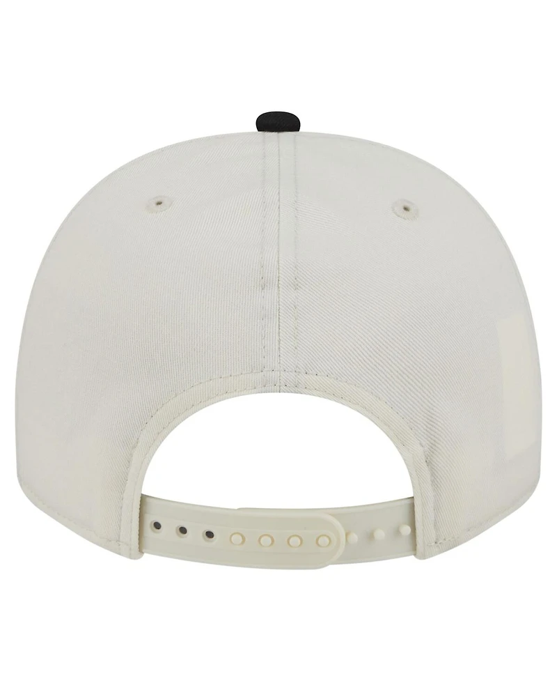 New Era Men's Cream/Black Jacksonville Jaguars Chainstitch A-Frame 9FIFTY Adjustable Hat