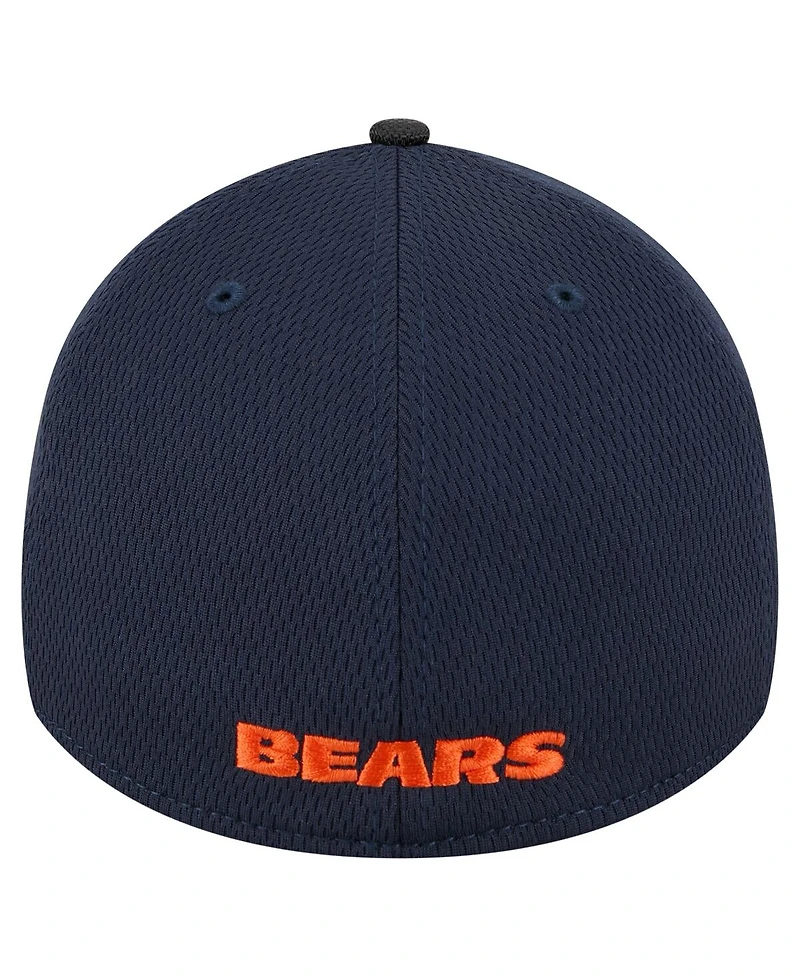 New Era Men's Navy Chicago Bears Visor Hit 39THIRTY Flex Hat
