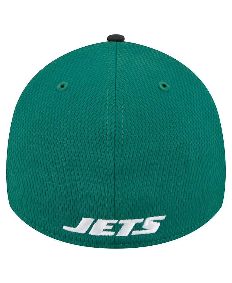 New Era Men's Green New York Jets Visor Hit 39THIRTY Flex Hat