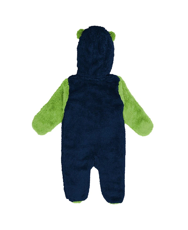 Outerstuff Baby Boys and Girls College Navy Seattle Seahawks Stay Napping Fleece Bunting Full-Zip Sleeper