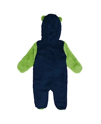 Outerstuff Baby Boys and Girls College Navy Seattle Seahawks Stay Napping Fleece Bunting Full-Zip Sleeper