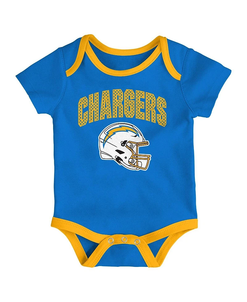 Outerstuff Baby Boys and Girls 3-Piece Los Angeles Chargers All Day Play Bodysuit Set