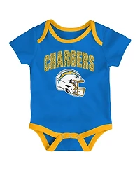 Outerstuff Baby Boys and Girls 3-Piece Los Angeles Chargers All Day Play Bodysuit Set
