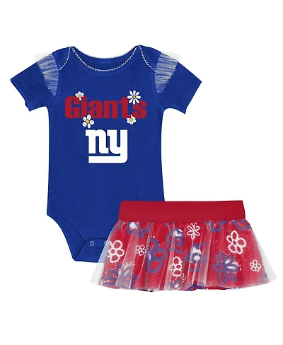 Outerstuff Baby Girls New York Giants My Team Rocks Bodysuit and Skirt Set